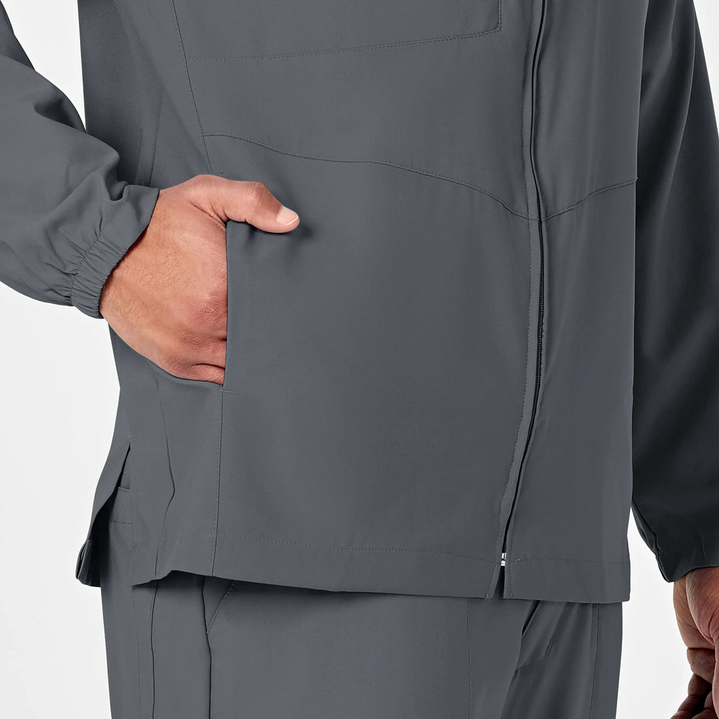 Wink Scrubs Men's Zip Front Warm Up Jacket Pewter | scrub-supply.com