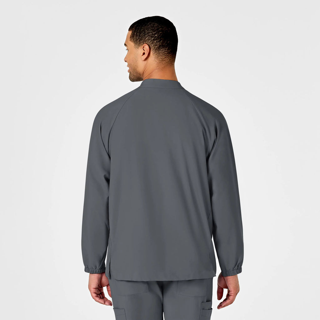 Wink Scrubs Men's Zip Front Warm Up Jacket Pewter | scrub-supply.com