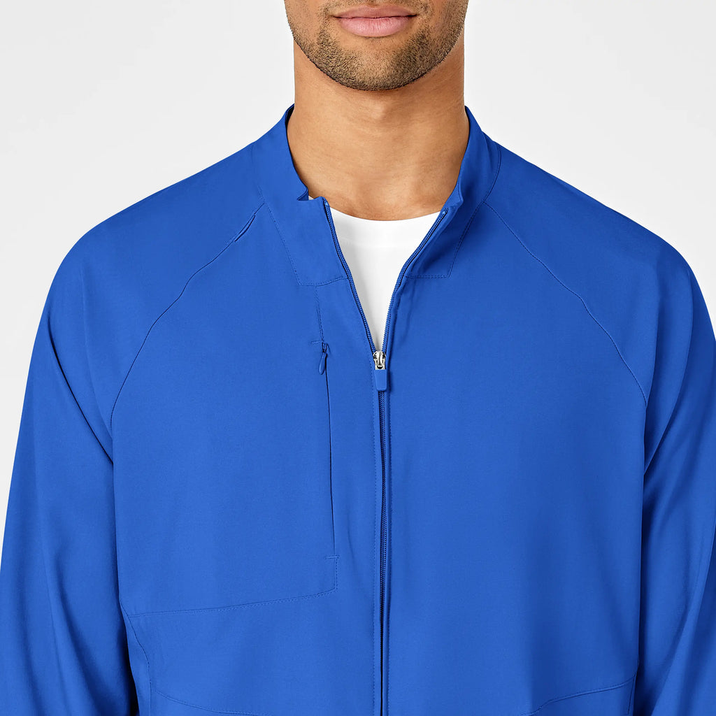 Wink Scrubs Men's Zip Front Warm Up Jacket Royal Blue | scrub-supply.com