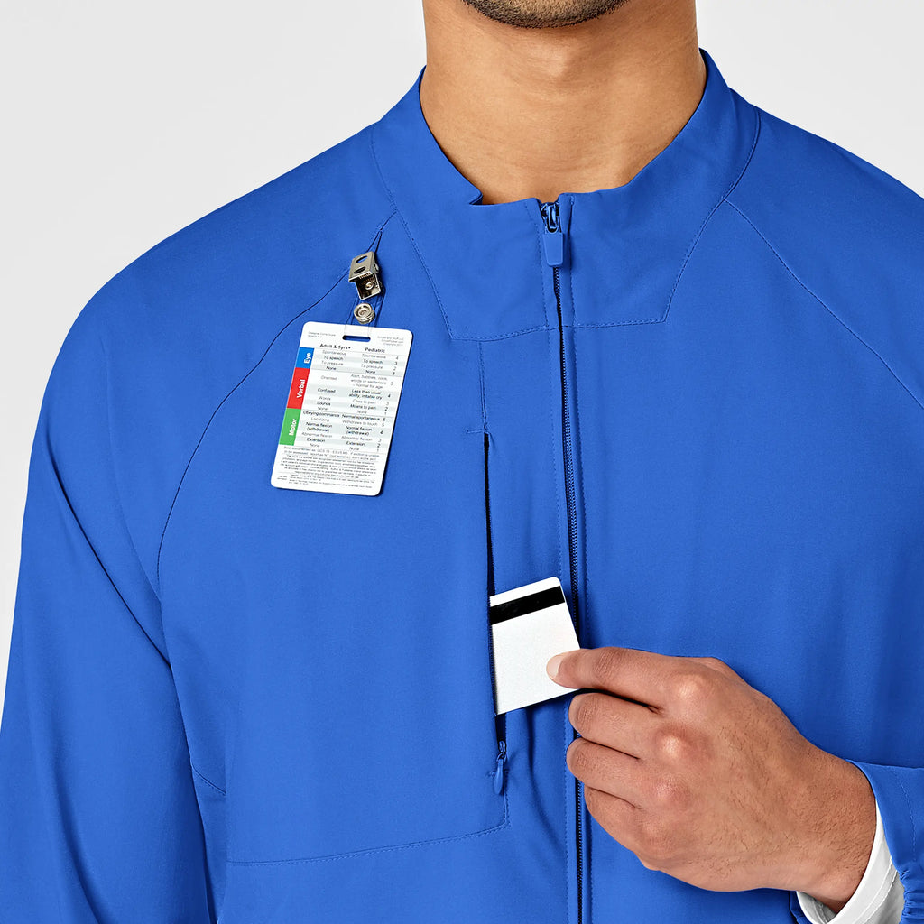 Wink Scrubs Men's Zip Front Warm Up Jacket Royal Blue | scrub-supply.com