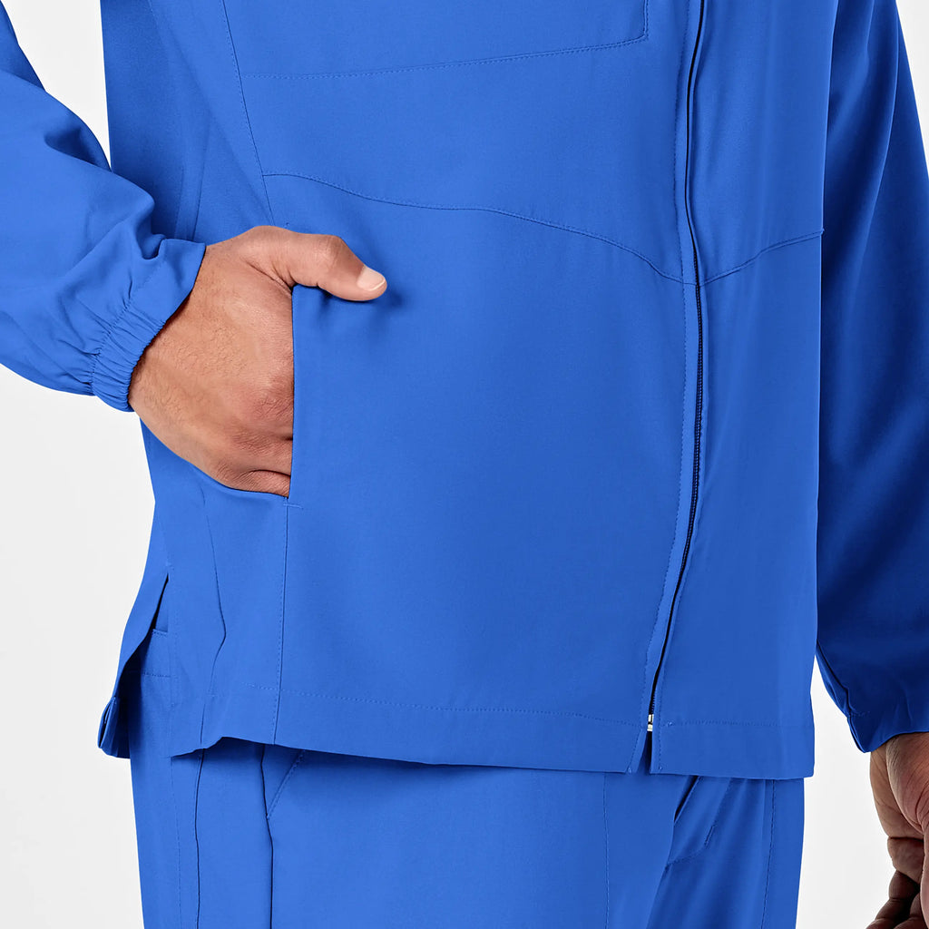 Wink Scrubs Men's Zip Front Warm Up Jacket Royal Blue | scrub-supply.com