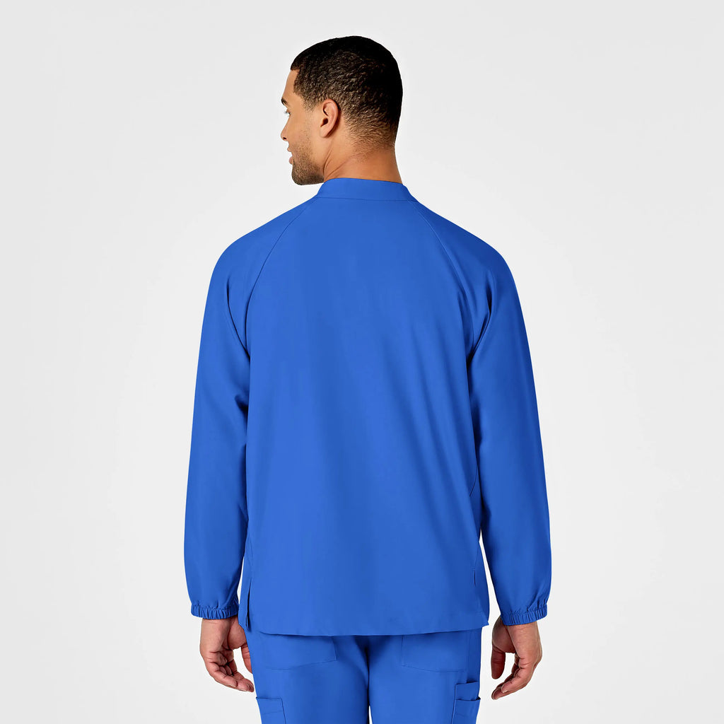 Wink Scrubs Men's Zip Front Warm Up Jacket Royal Blue | scrub-supply.com