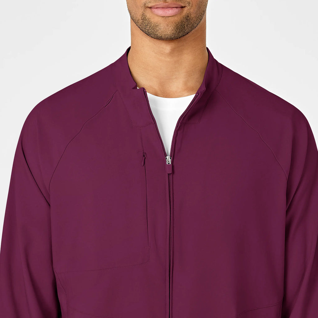 Wink Scrubs Men's Zip Front Warm Up Jacket Wine | scrub-supply.com