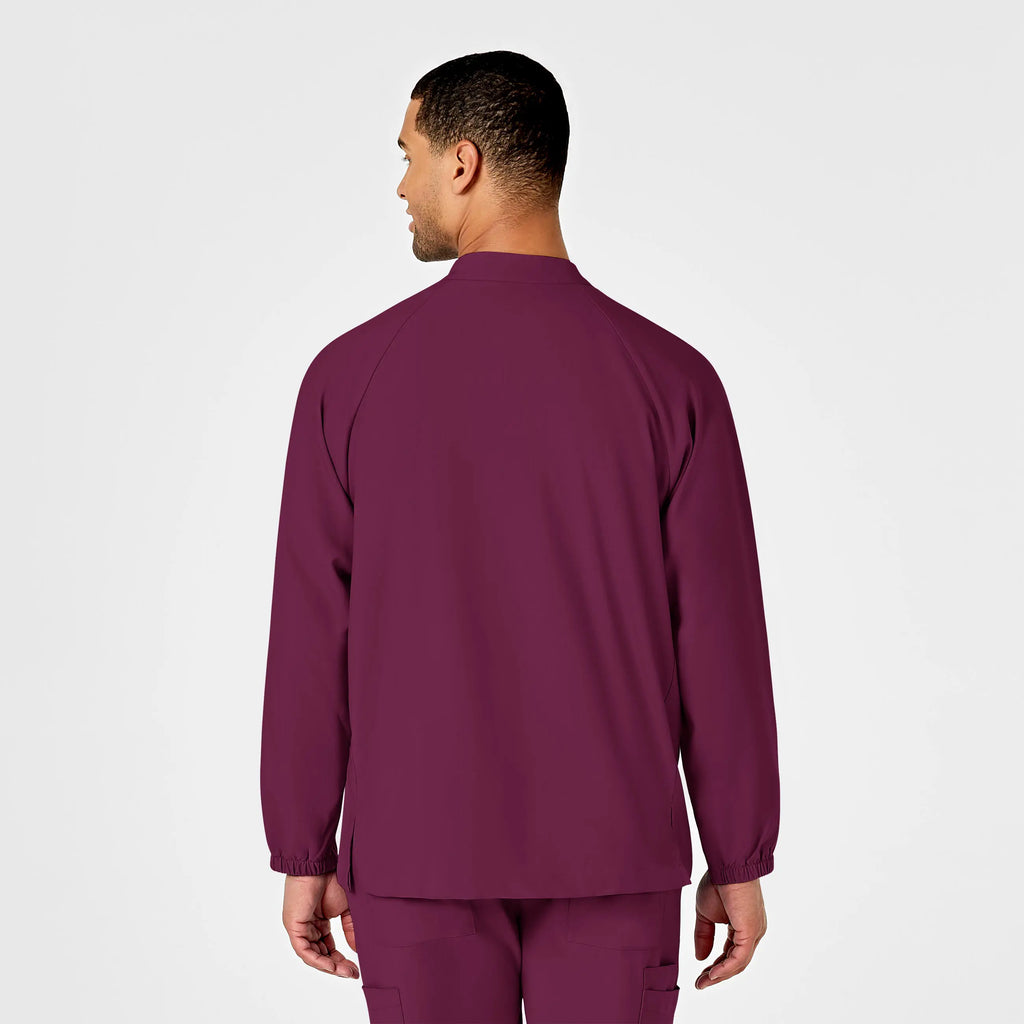 Wink Scrubs Men's Zip Front Warm Up Jacket Wine | scrub-supply.com