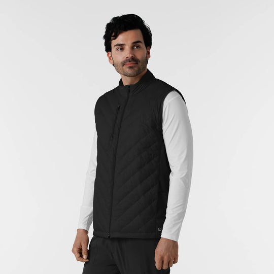 Wink Scrubs Men's Quilted Scrub Vest Black | scrub-supply.com