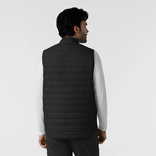 Wink Scrubs Men's Quilted Scrub Vest Black | scrub-supply.com