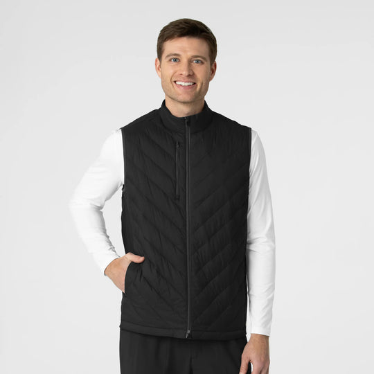 Wink Scrubs Men's Quilted Scrub Vest Black | scrub-supply.com