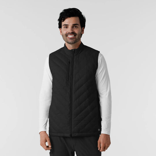 Wink Scrubs Men's Quilted Scrub Vest Black | scrub-supply.com