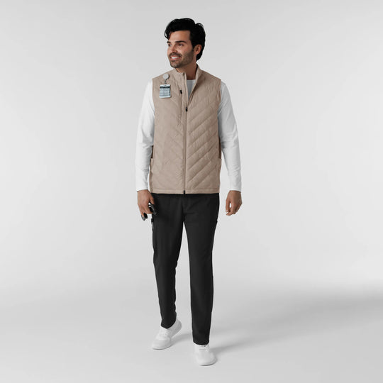 Wink Scrubs Men's Quilted Scrub Vest Haze | scrub-supply.com