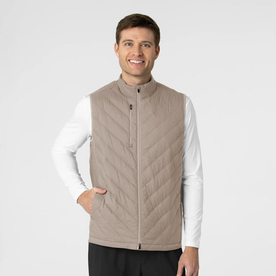 Wink Scrubs Men's Quilted Scrub Vest Haze | scrub-supply.com
