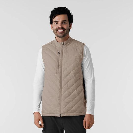 Wink Scrubs Men's Quilted Scrub Vest Haze | scrub-supply.com