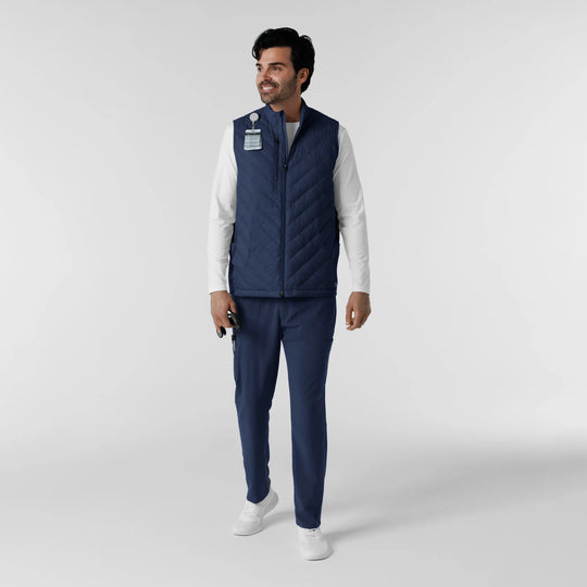 Wink Scrubs Men's Quilted Scrub Vest Navy | scrub-supply.com