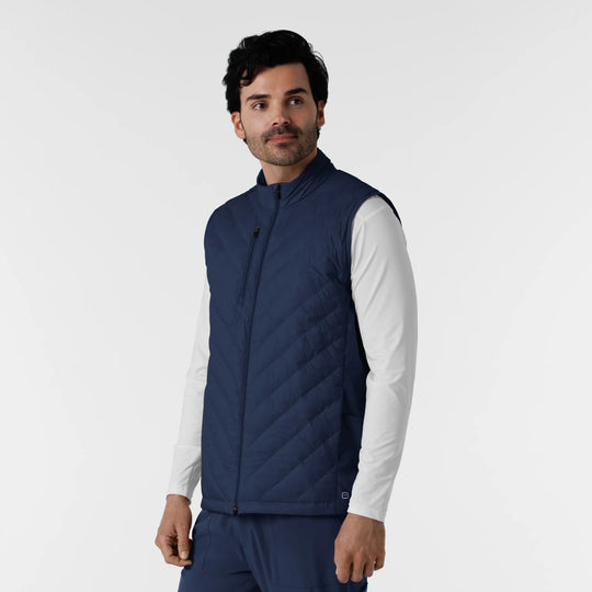 Wink Scrubs Men's Quilted Scrub Vest Navy | scrub-supply.com