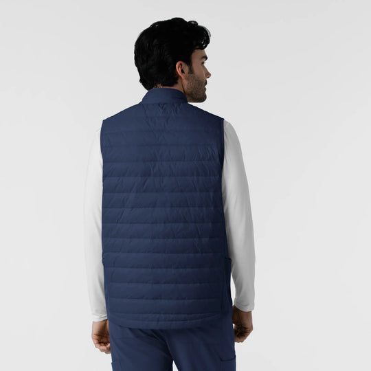 Wink Scrubs Men's Quilted Scrub Vest Navy | scrub-supply.com