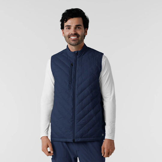 Wink Scrubs Men's Quilted Scrub Vest Navy | scrub-supply.com