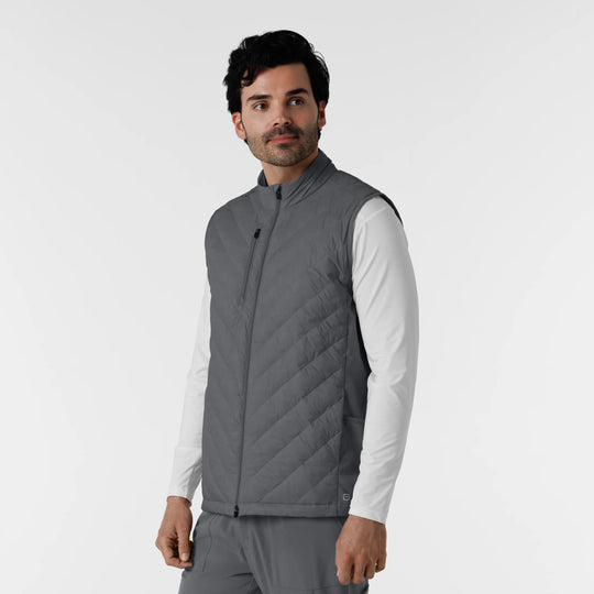 Wink Scrubs Men's Quilted Scrub Vest Pewter | scrub-supply.com