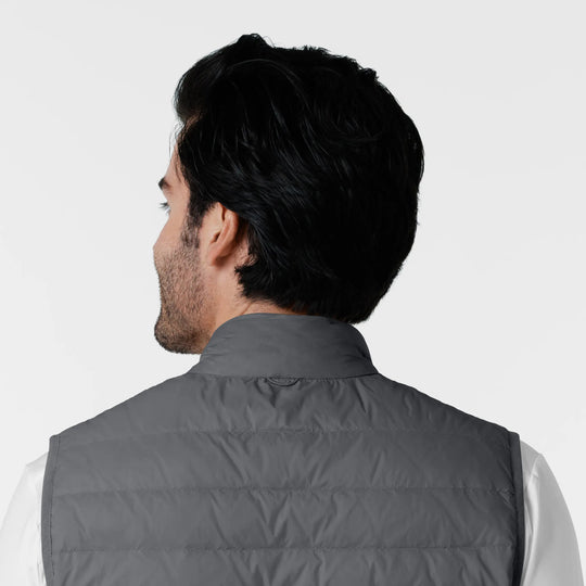 Wink Scrubs Men's Quilted Scrub Vest Pewter | scrub-supply.com