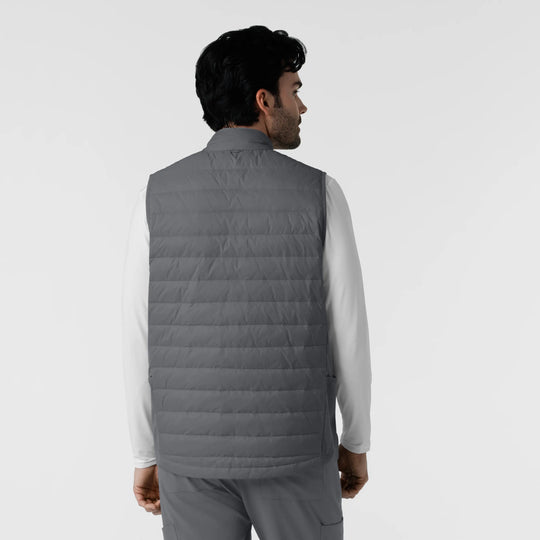 Wink Scrubs Men's Quilted Scrub Vest Pewter | scrub-supply.com