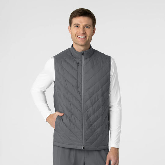 Wink Scrubs Men's Quilted Scrub Vest Pewter | scrub-supply.com