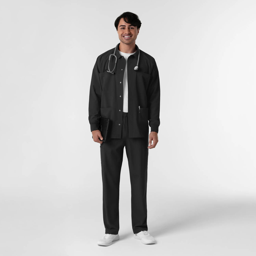Wink Scrubs Men's Men’s Scrub Shirt Jacket Black | scrub-supply.com