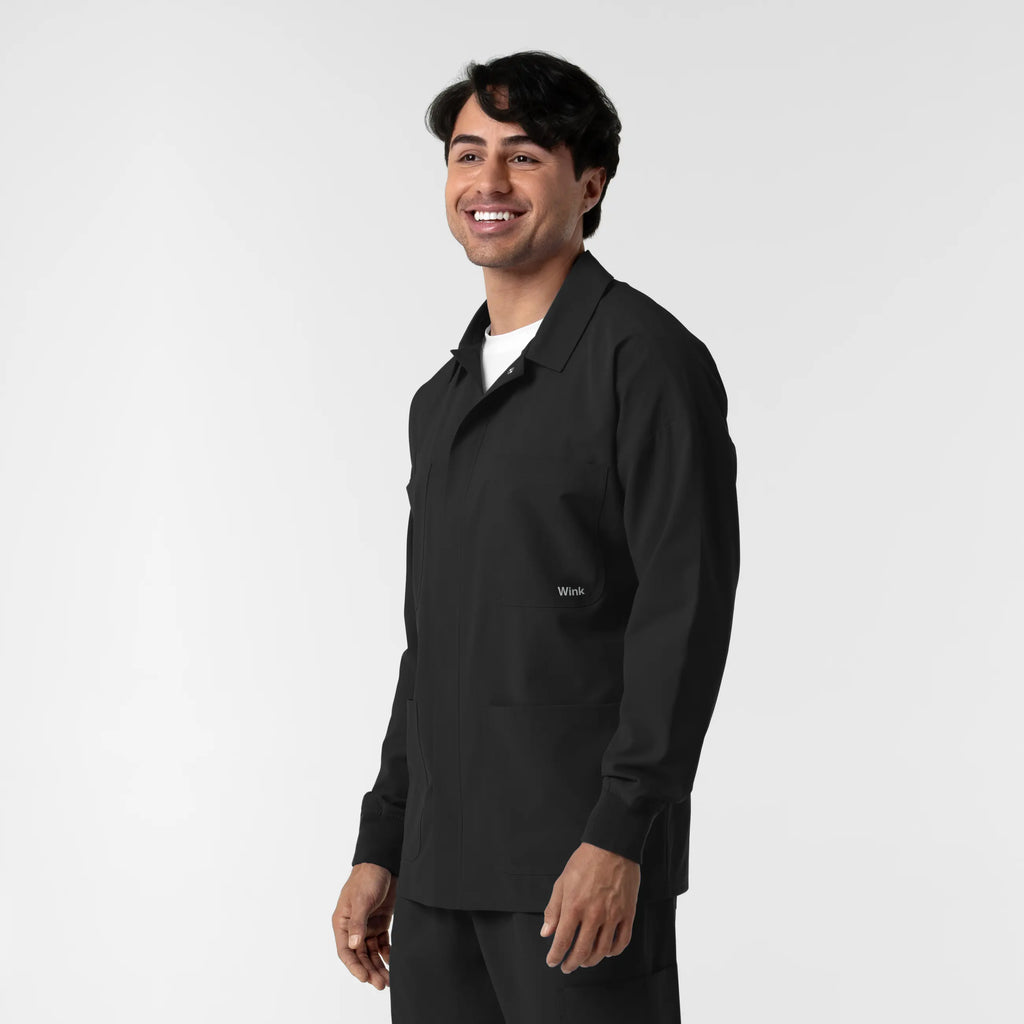 Wink Scrubs Men's Men’s Scrub Shirt Jacket Black | scrub-supply.com