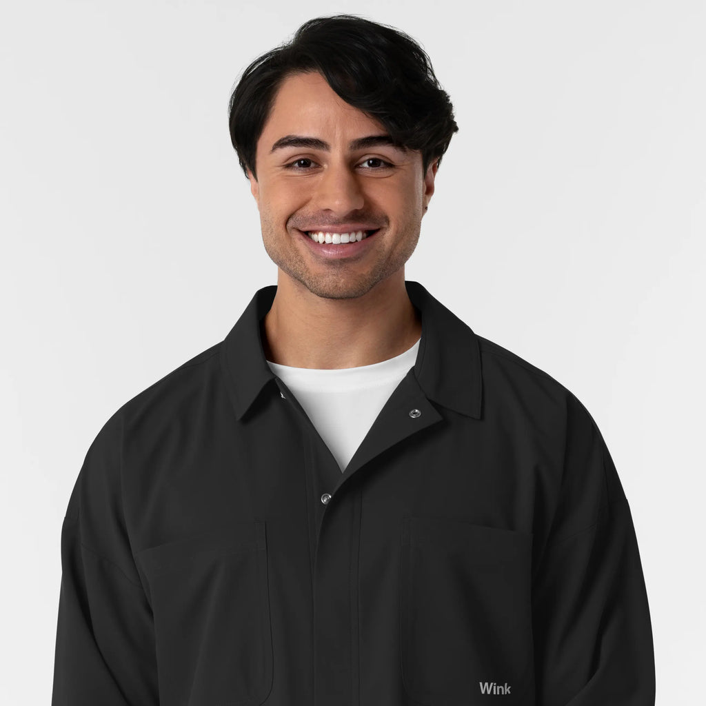 Wink Scrubs Men's Men’s Scrub Shirt Jacket Black | scrub-supply.com