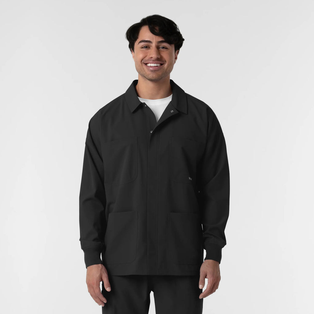 Wink Scrubs Men's Men’s Scrub Shirt Jacket Black | scrub-supply.com
