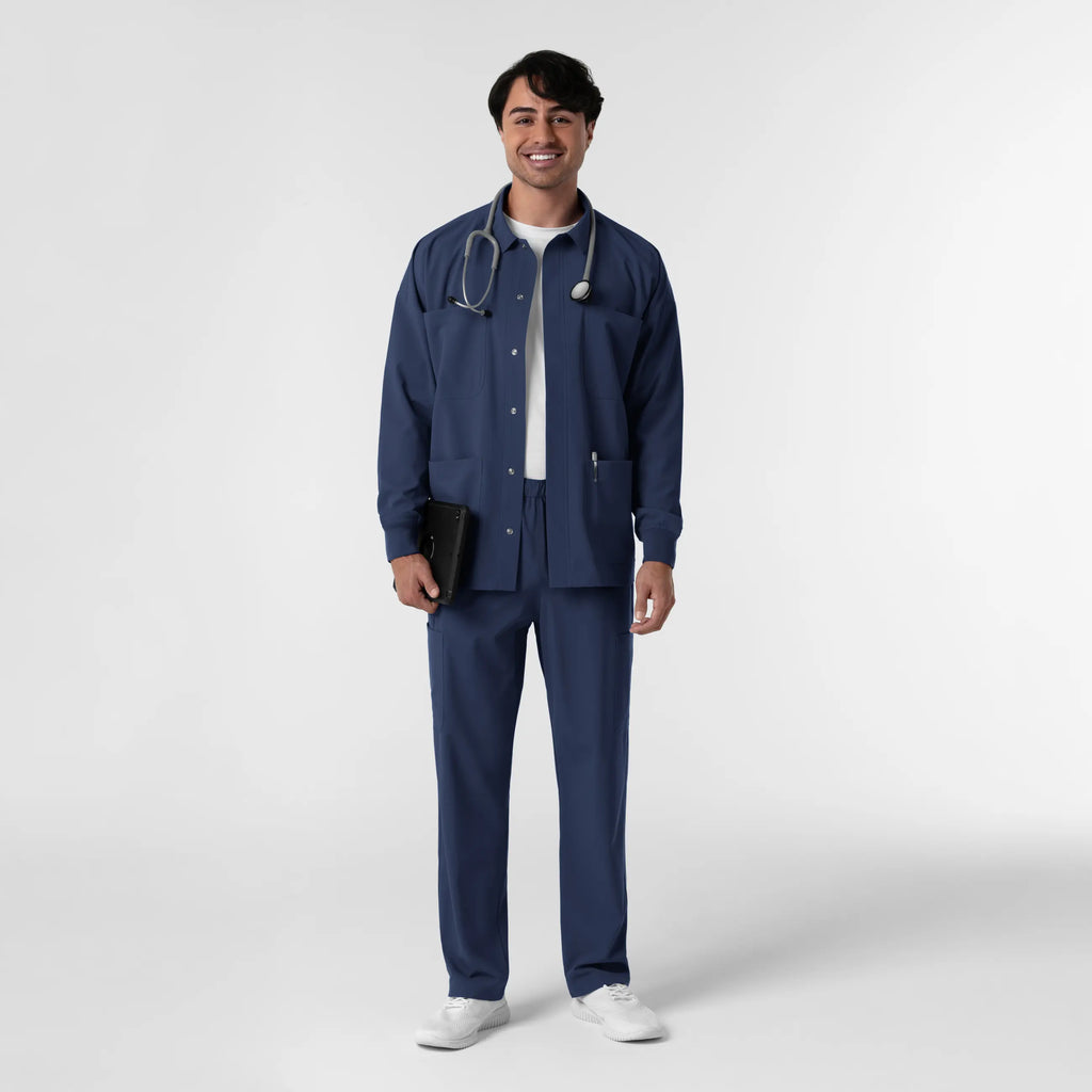 Wink Scrubs Men's Men’s Scrub Shirt Jacket Navy | scrub-supply.com