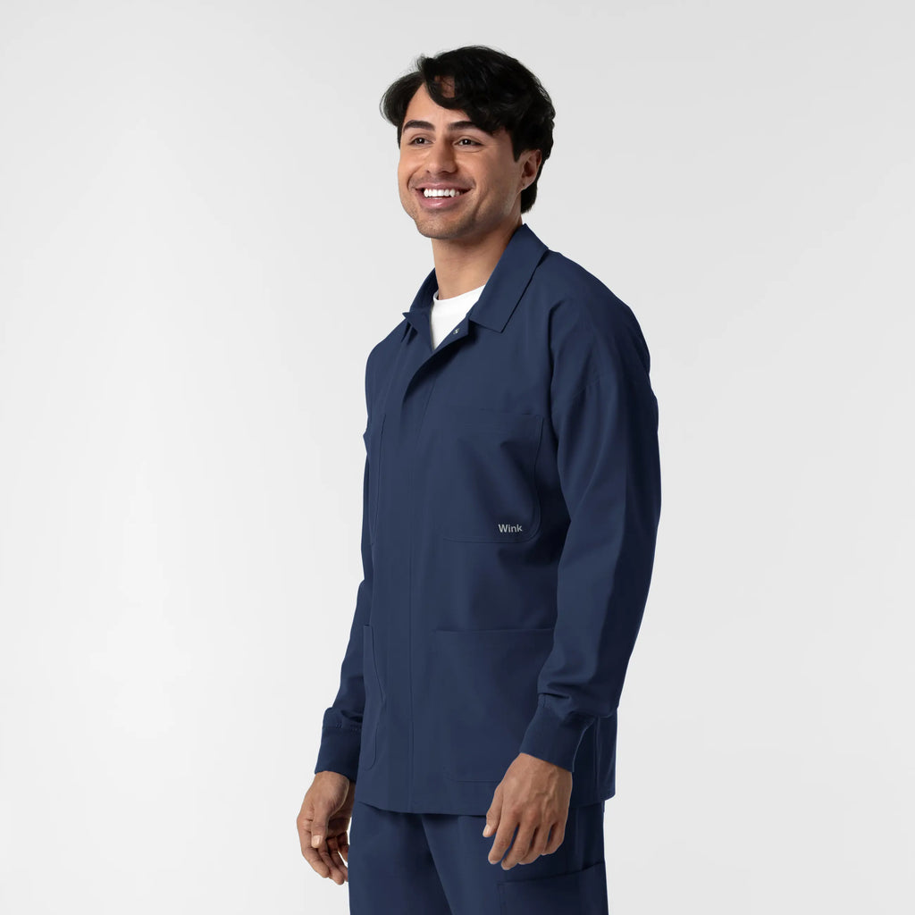 Wink Scrubs Men's Men’s Scrub Shirt Jacket Navy | scrub-supply.com