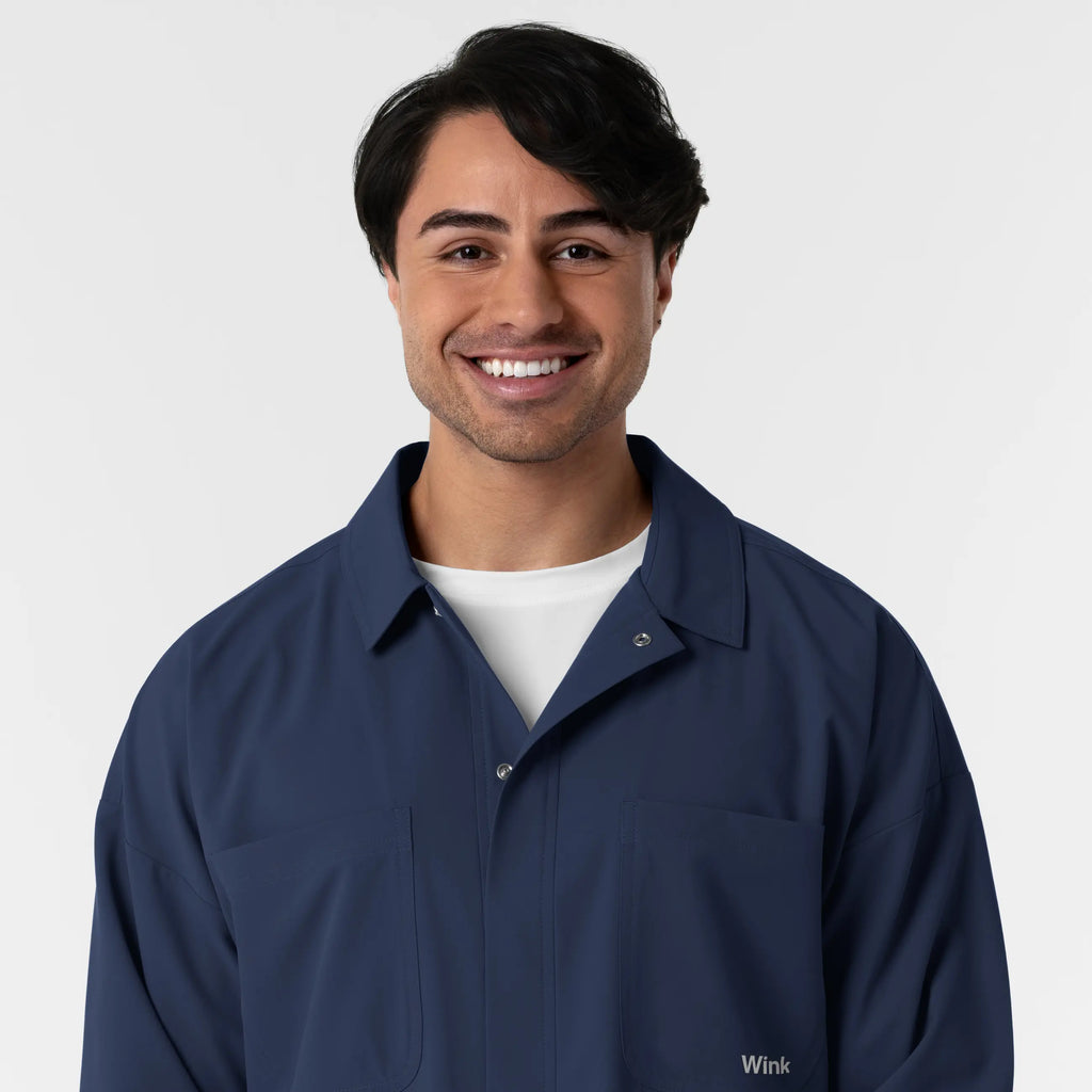 Wink Scrubs Men's Men’s Scrub Shirt Jacket Navy | scrub-supply.com