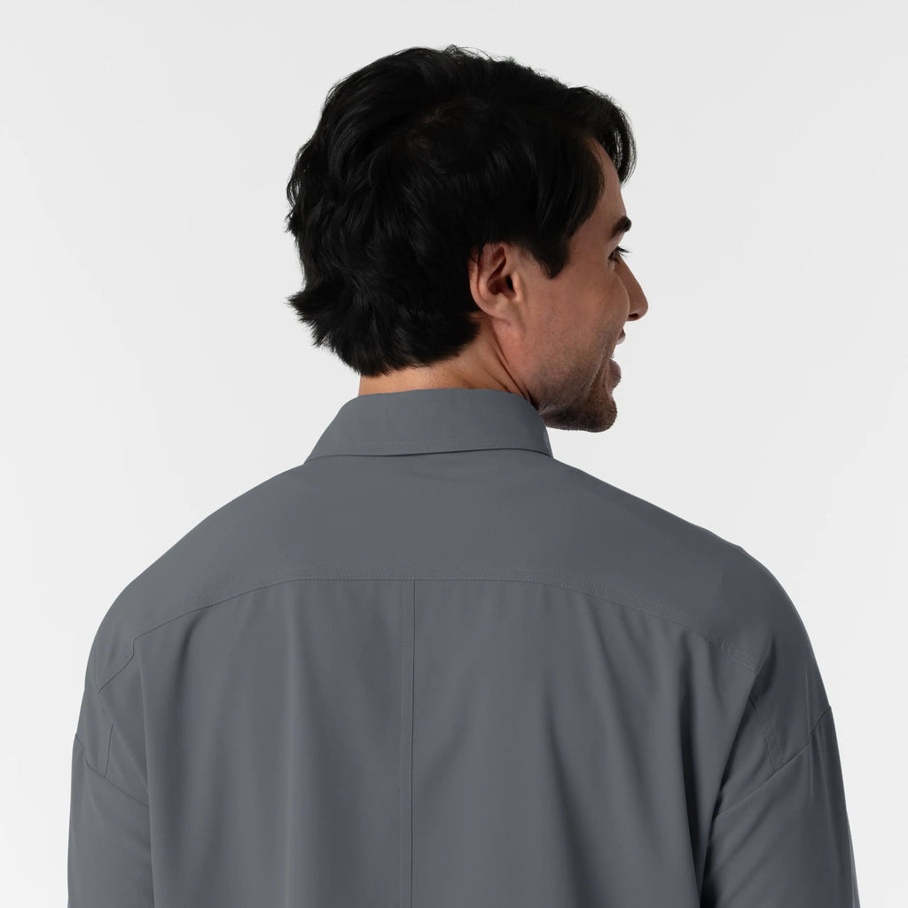 Wink Scrubs Men's Men’s Scrub Shirt Jacket Pewter | scrub-supply.com