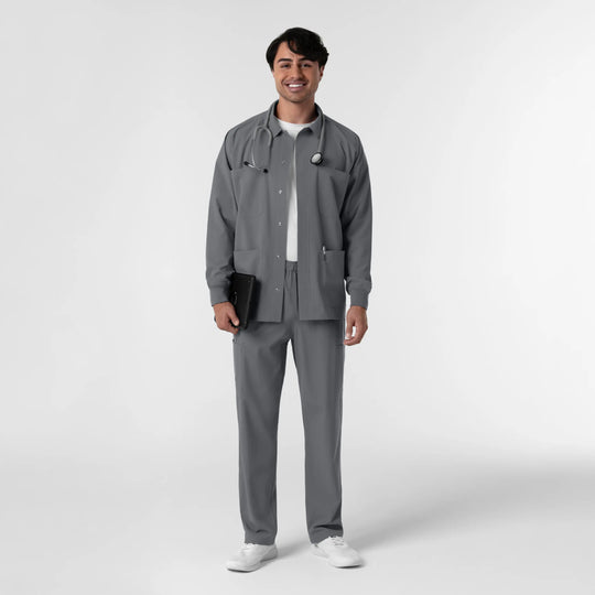 Wink Scrubs Men's Men’s Scrub Shirt Jacket Pewter | scrub-supply.com