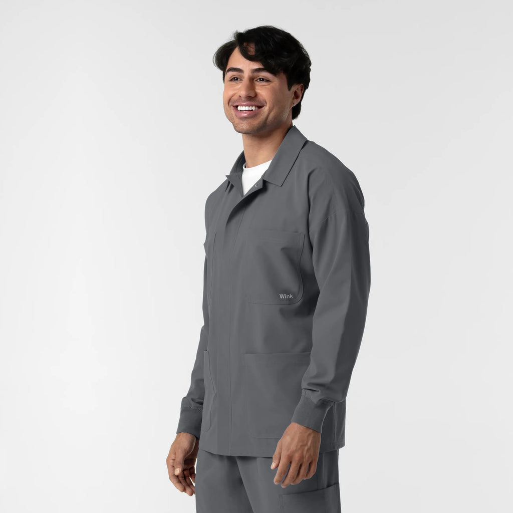 Wink Scrubs Men's Men’s Scrub Shirt Jacket Pewter | scrub-supply.com