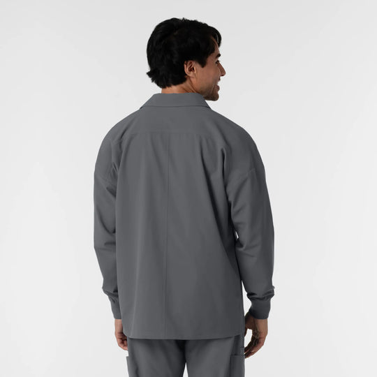 Wink Scrubs Men's Men’s Scrub Shirt Jacket Pewter | scrub-supply.com