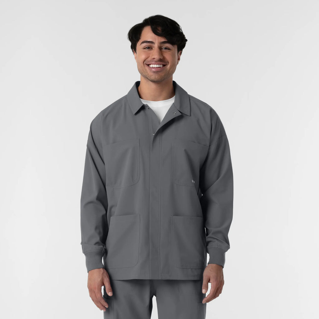 Wink Scrubs Men's Men’s Scrub Shirt Jacket Pewter | scrub-supply.com