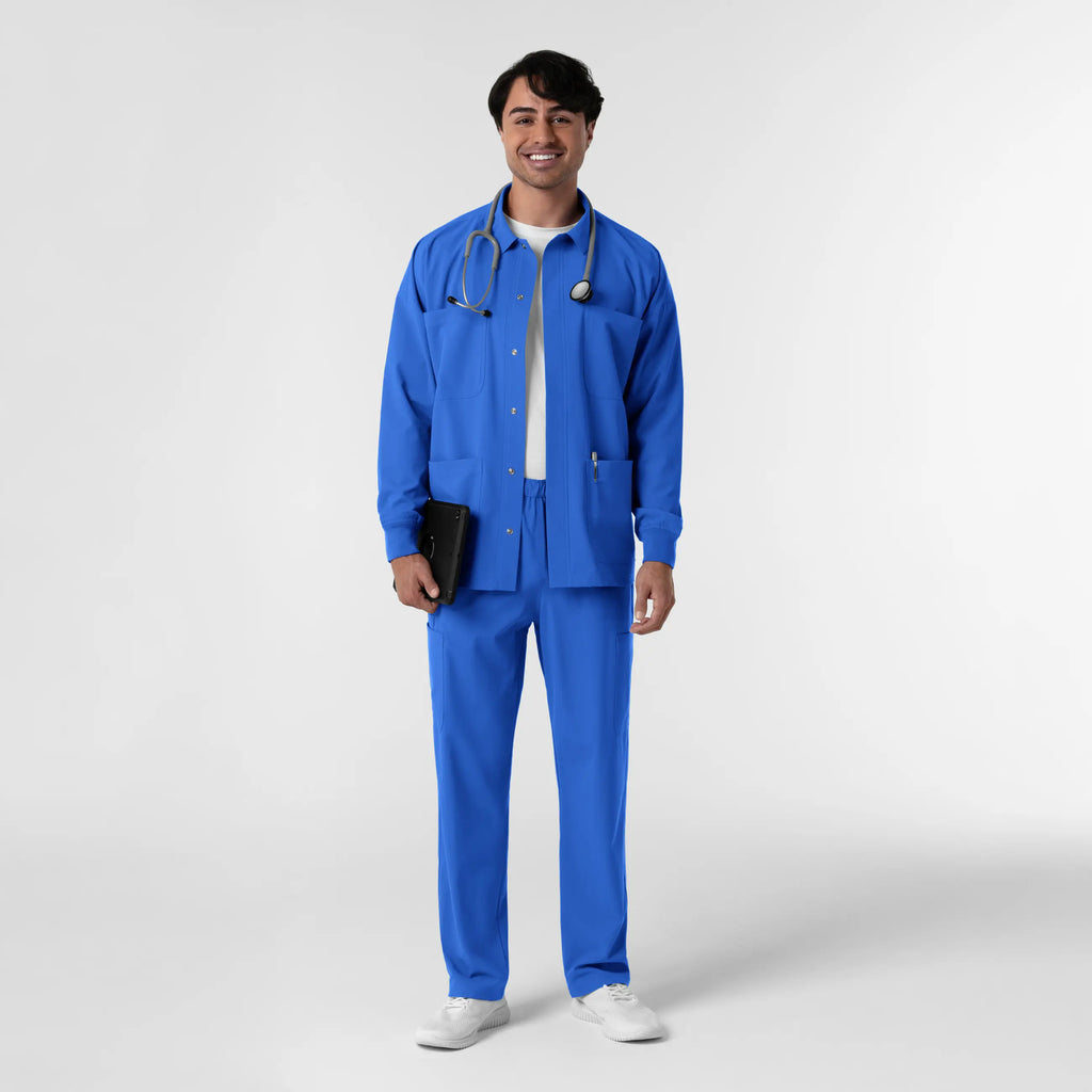 Wink Scrubs Men's Men’s Scrub Shirt Jacket Royal Blue | scrub-supply.com