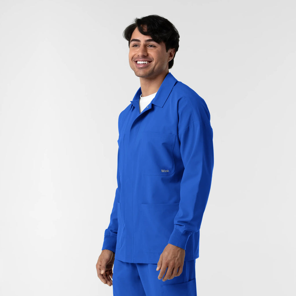 Wink Scrubs Men's Men’s Scrub Shirt Jacket Royal Blue | scrub-supply.com