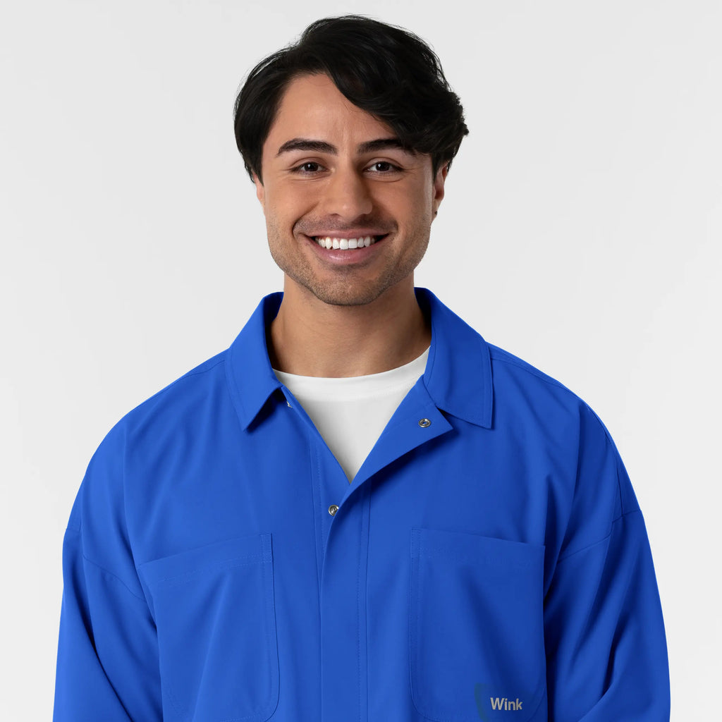 Wink Scrubs Men's Men’s Scrub Shirt Jacket Royal Blue | scrub-supply.com