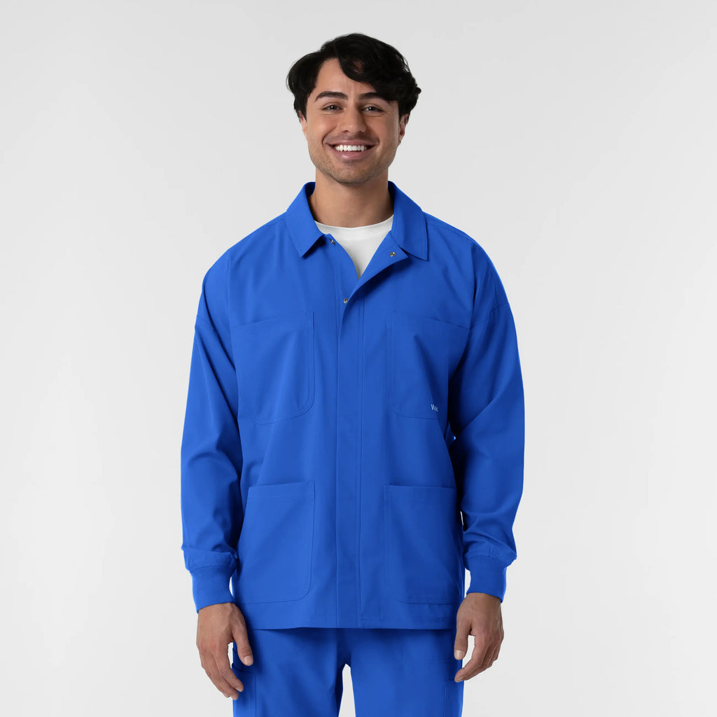 Wink Scrubs Men's Men’s Scrub Shirt Jacket Royal Blue | scrub-supply.com