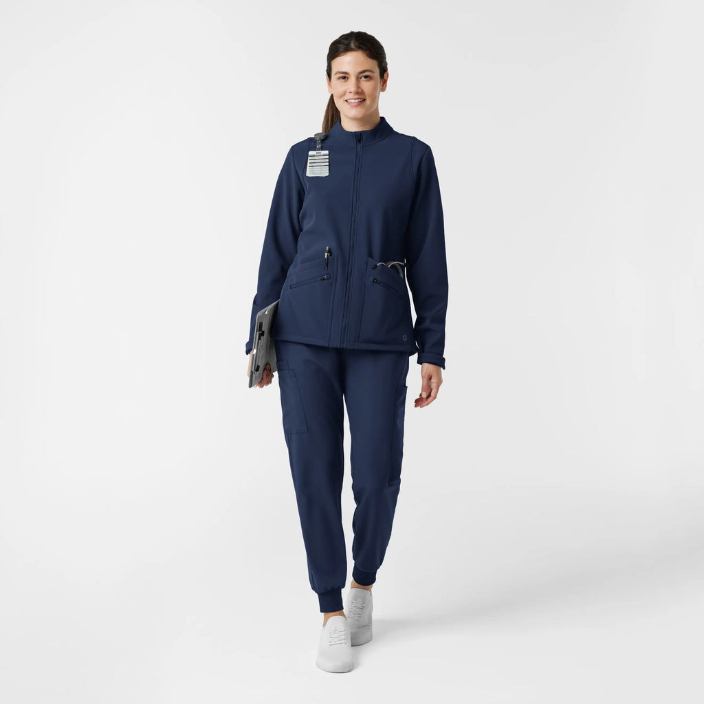 Wink Scrubs Women's Soft Shell Scrub Jacket Navy | scrub-supply.com