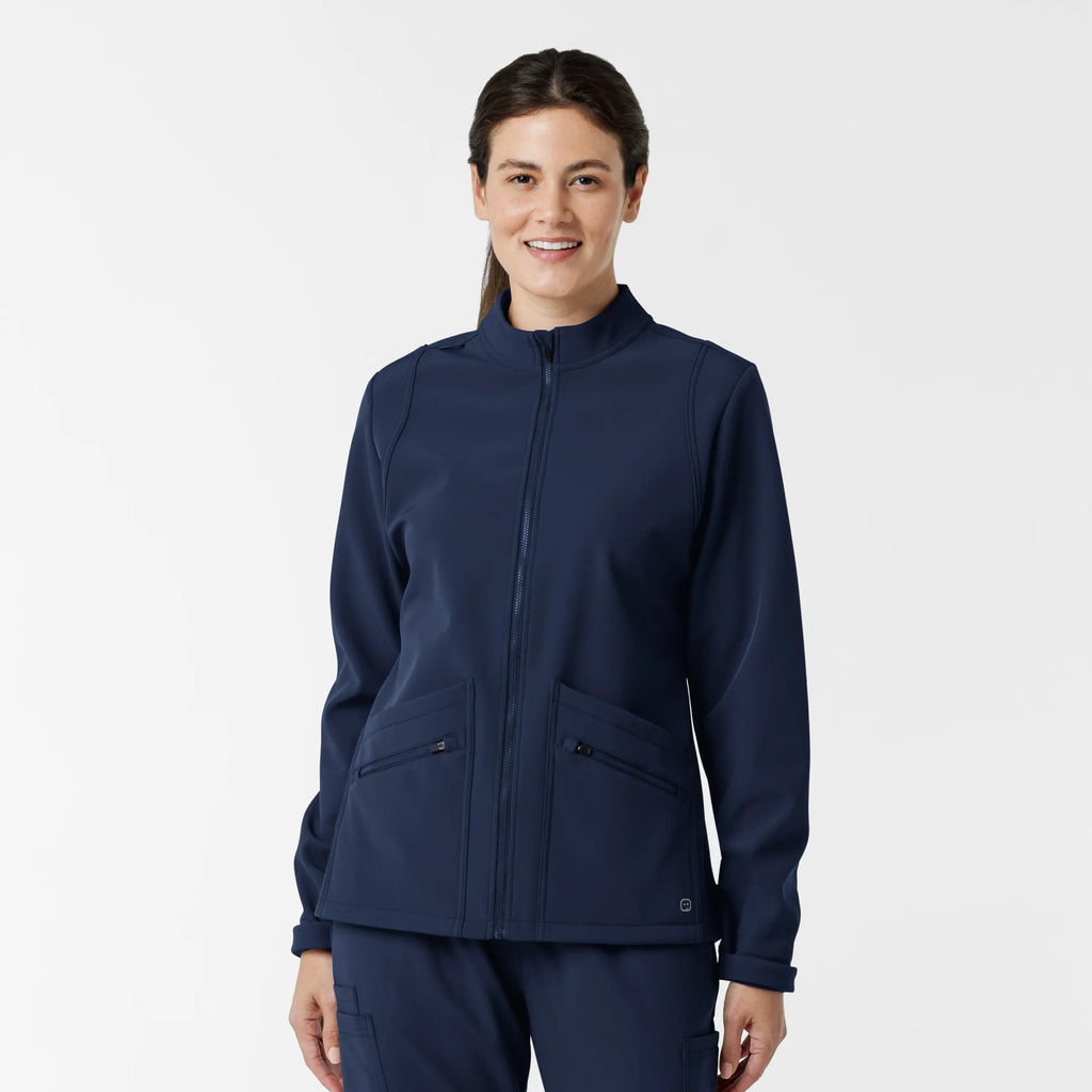 Wink Scrubs Women's Soft Shell Scrub Jacket Navy | scrub-supply.com