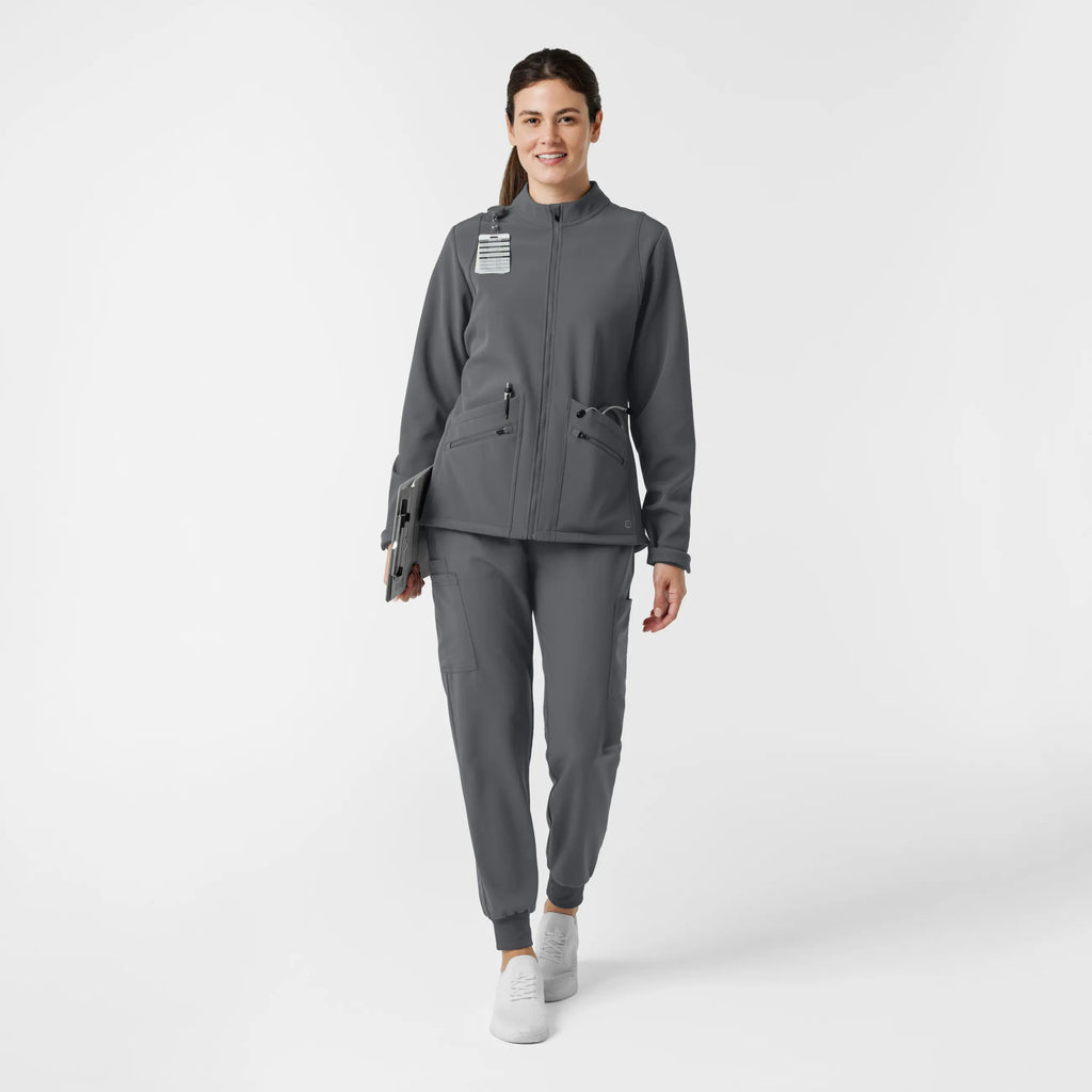 Wink Scrubs Women's Soft Shell Scrub Jacket Pewter | scrub-supply.com