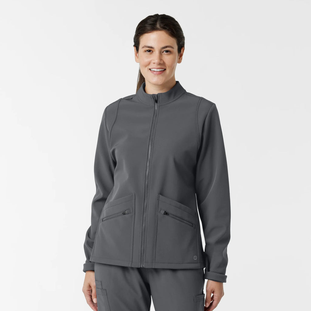 Wink Scrubs Women's Soft Shell Scrub Jacket Pewter | scrub-supply.com