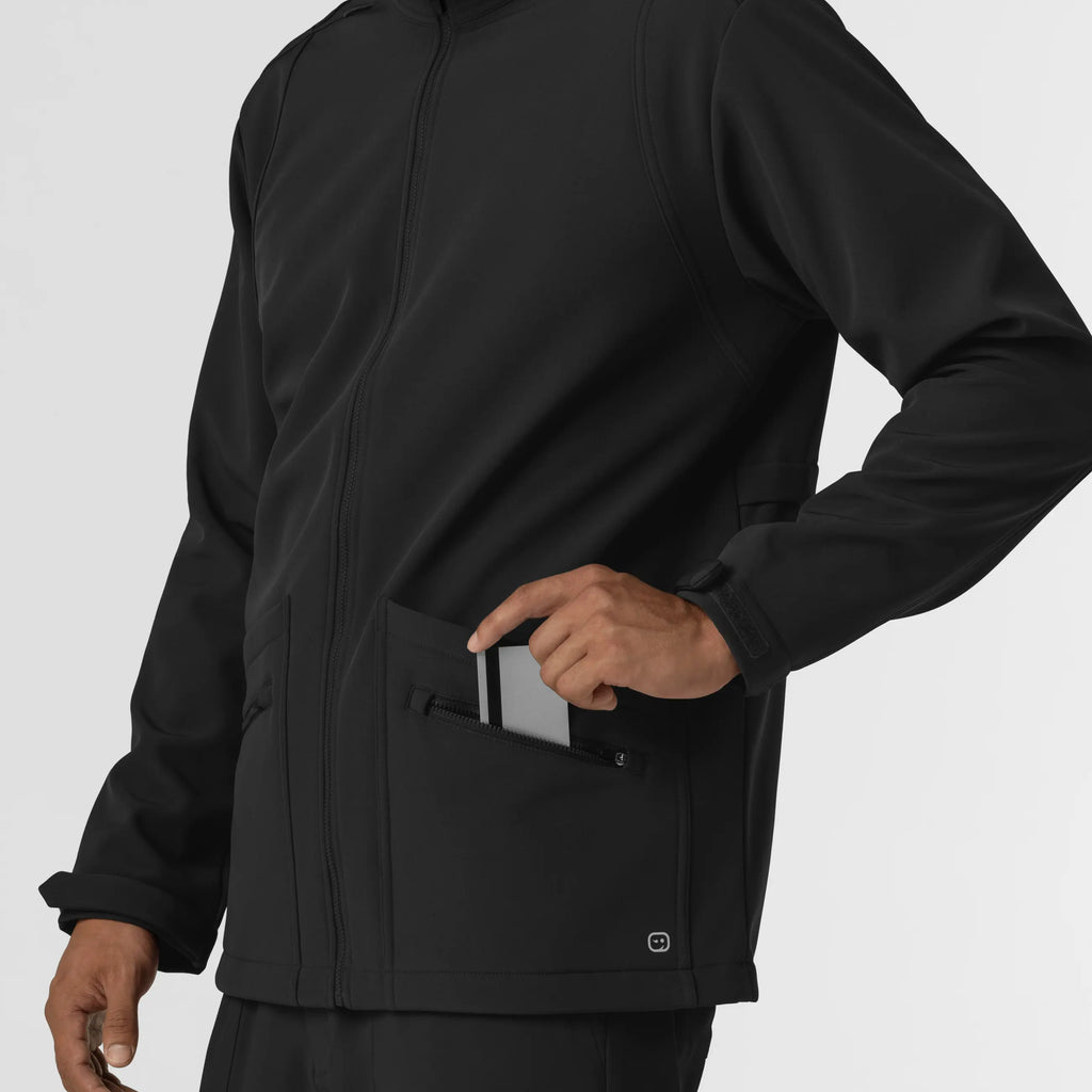 Wink Scrubs Men's Soft Shell Scrub Jacket Black | scrub-supply.com
