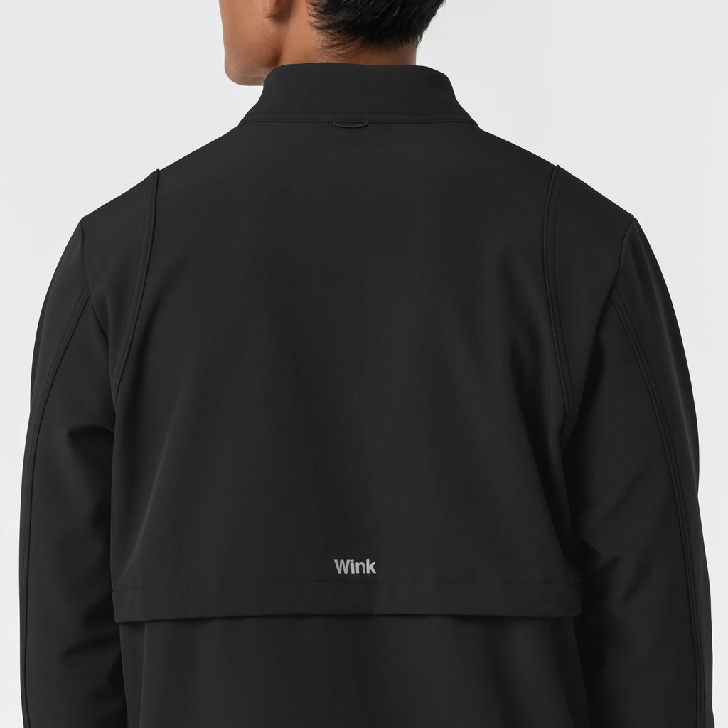Wink Scrubs Men's Soft Shell Scrub Jacket Black | scrub-supply.com