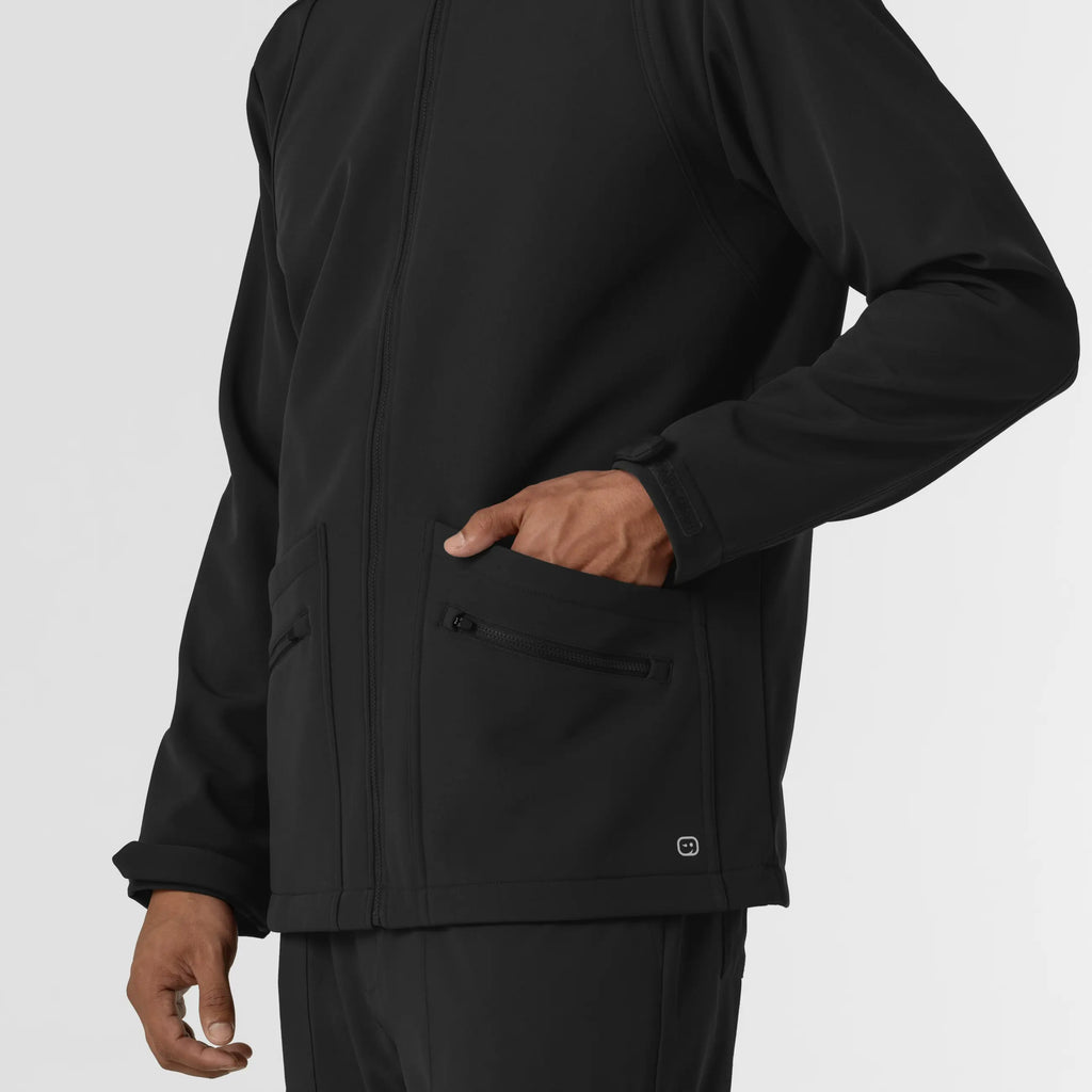 Wink Scrubs Men's Soft Shell Scrub Jacket Black | scrub-supply.com
