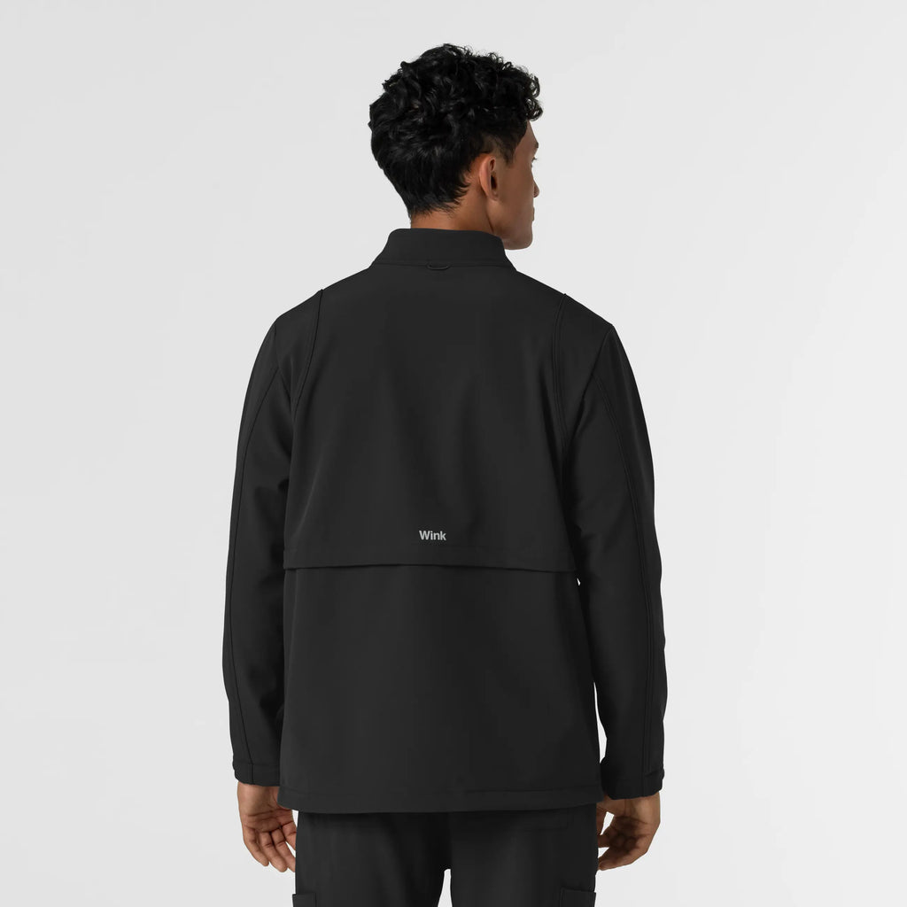 Wink Scrubs Men's Soft Shell Scrub Jacket Black | scrub-supply.com