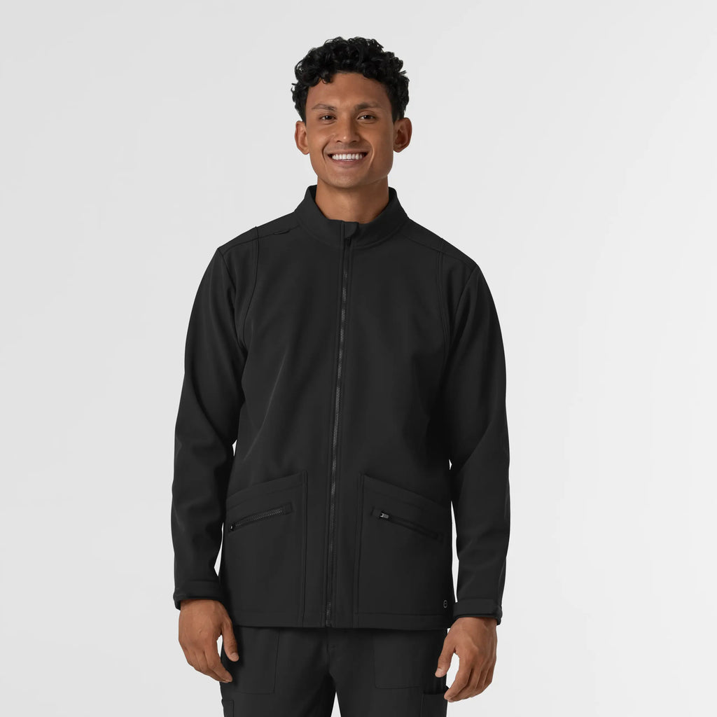 Wink Scrubs Men's Soft Shell Scrub Jacket Black | scrub-supply.com