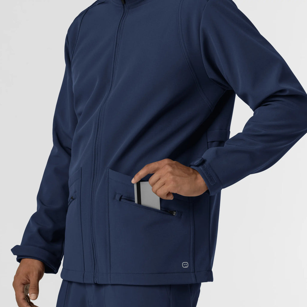 Wink Scrubs Men's Soft Shell Scrub Jacket Navy | scrub-supply.com