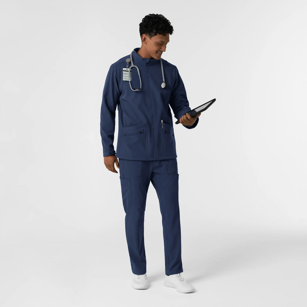 Wink Scrubs Men's Soft Shell Scrub Jacket Navy | scrub-supply.com